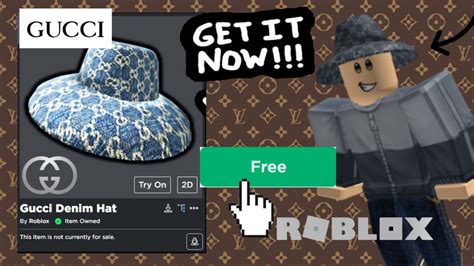 how to get gucci denim hat roblox|gucci denim wide brim hat.